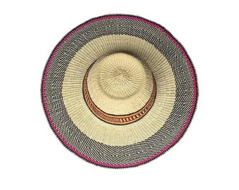 Handmade Bolga Straw Sun Hat: African Woven Farmers Hat