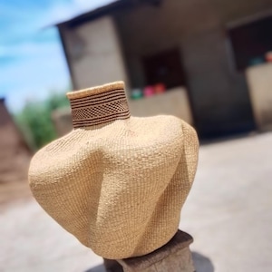 Koszyk Bolga, Afrykański Koszyk, Ręcznie Robiony Koszyk, Koszyk Ghana, Prezent dla niej, Spersonalizowany prezent, Koszyk Bassaba Pot, Falista Doniczka