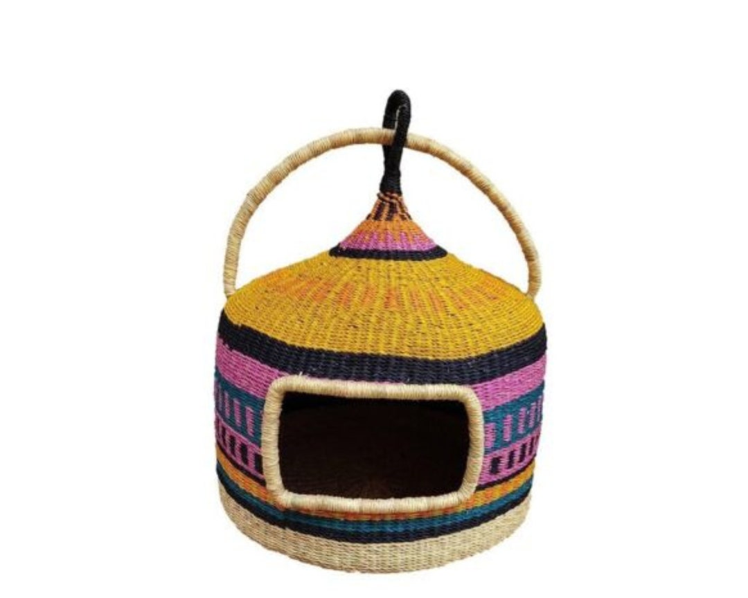 Straw Cat Bed or Dog Bed Cat Cave , Pet Bed , Cat House ,pet Furniture Hand Made With Straw XXL