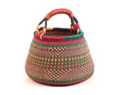 Bolga basket, African basket, Hand woven basket, storage basket, shopping basket, flower pot, market basket, woven basket, straw basket