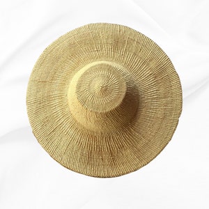 Handgewebter Sonnenhut für Frauen - Sommerferien Geschenk, Strandmütze Frau Sonnenhut, personalisierte Strandhut