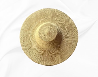 Hand Woven Bolga Sun Hat: Ghana Straw Beach Cap