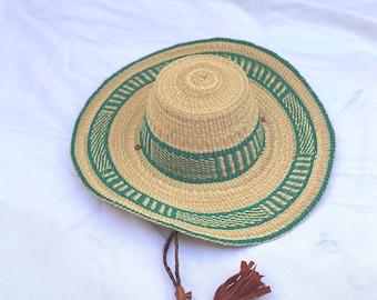 Handmade Bolga Straw Sun Hat: Woven African Farmers Hat