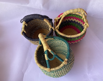 3 sets multifunctionele handgeweven bolgamand - rustiek decorstuk en veelzijdige opbergoplossing - geschenkmand
