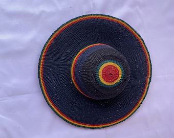Handmade Bolga Straw Sun Hat: African Woven Farmers Hat