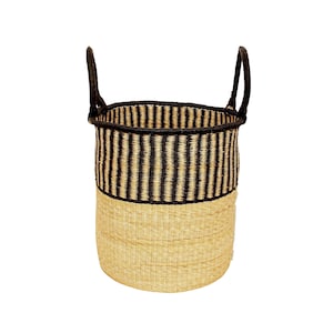 boho wicker basket, Woven Seagrass Straw Wicker Belly Basket Laundry Storage Organiser Plant Holder Home Decoration Kids, Woven Seagrass