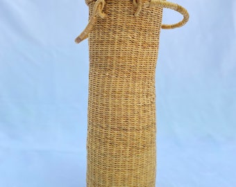 Mini Laundry Basket, Hamper Basket, handwoven baskets, Storage Basket , Tall storage basket, large basket with handle, Vintage basket