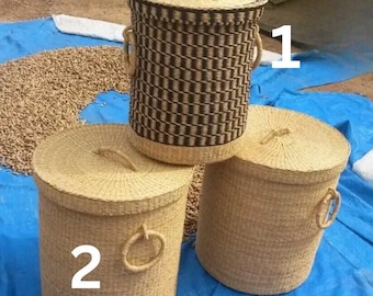 Handwoven Laundry Basket with Lid: Large Nursery Storage Organizer