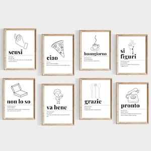 italian definition prints, funny wall art, PRINTABLE, trendy wall art, italian decor, apartment aesthetic wall art, funny gift ideas