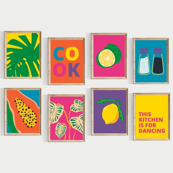 Colorful Kitchen Art Etsy