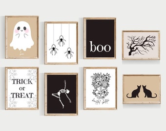 Cute Halloween Prints Set, Spooky Home Decor (Digital Download)