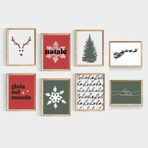 italian christmas wall art, PRINTABLE,christmas gallery, buon natale, christmas print, italian wall ar