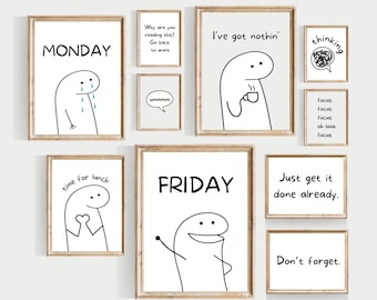 funny office wall gallery, PRINTABLE, office wall art, funny wall art, office prints, home office art, funny work prints