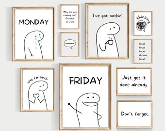 funny office wall gallery, PRINTABLE, office wall art, funny wall art, office prints, home office art, funny work prints