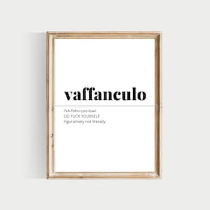 vaffanculo print, funny italian definitions, PRINTABLE, italian words, funny italian words, italian prints