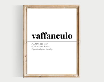 vaffanculo print, funny italian definitions, PRINTABLE, italian words, funny italian words, italian prints