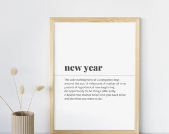 New Year Definition Art Print, Positive Affirmation (Digital Download)