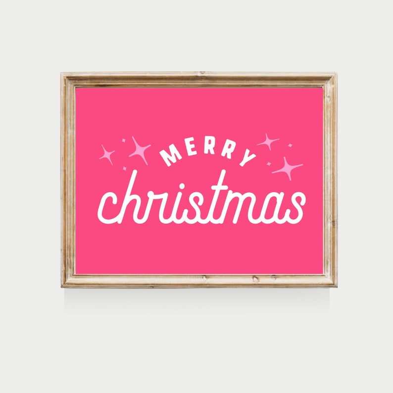 pink christmas set, PRINTABLE, pink christmas wall art, cute christmas prints, christmas printables image 10