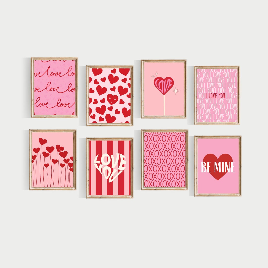 Valentines Day Decor, PRINTABLES, Valentines Day Printables, Pink ...