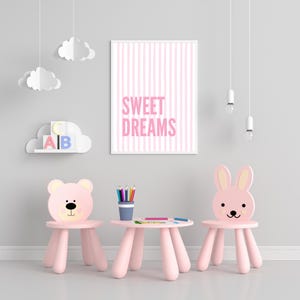 süße Träume Drucke, DRUCKBAR, rosa druckbare Wandkunst, Schlafzimmer druckbare Kunst, niedliche Wandkunst, rosa süße Träume druckbare Wandkunst