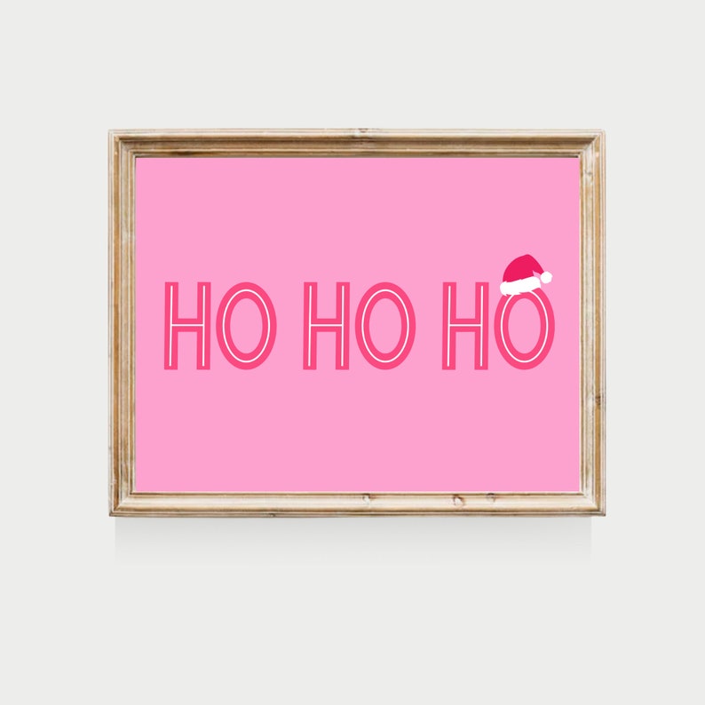 pink christmas set, PRINTABLE, pink christmas wall art, cute christmas prints, christmas printables image 9