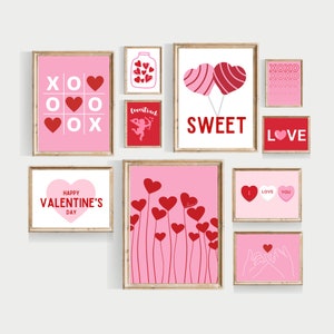 valentines day printables, 40 PRINTS, valentines day bundle, valentines day decor, valentines day gallery wall art zdjęcie 5