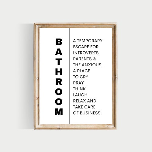 Bathroom Definition Funny Bathroom Art Definitions Bathroom Etsy