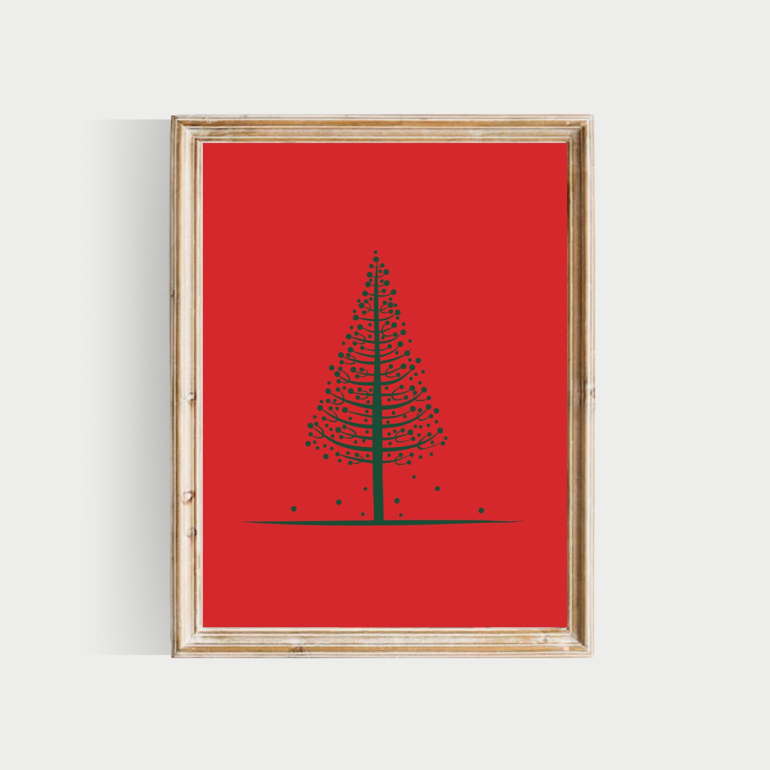 Vintage Christmas Set, PRINTABLE, Merry Christmas Gallery Wall Art, Red