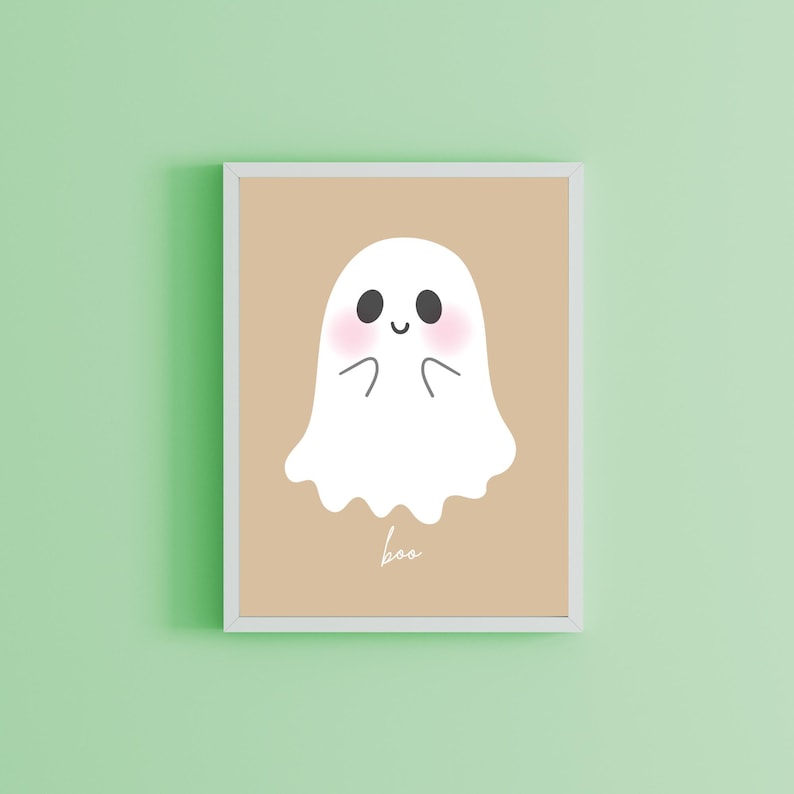 Söt spöktryck, neutral Halloweendekoration (digital nedladdning) bild 8