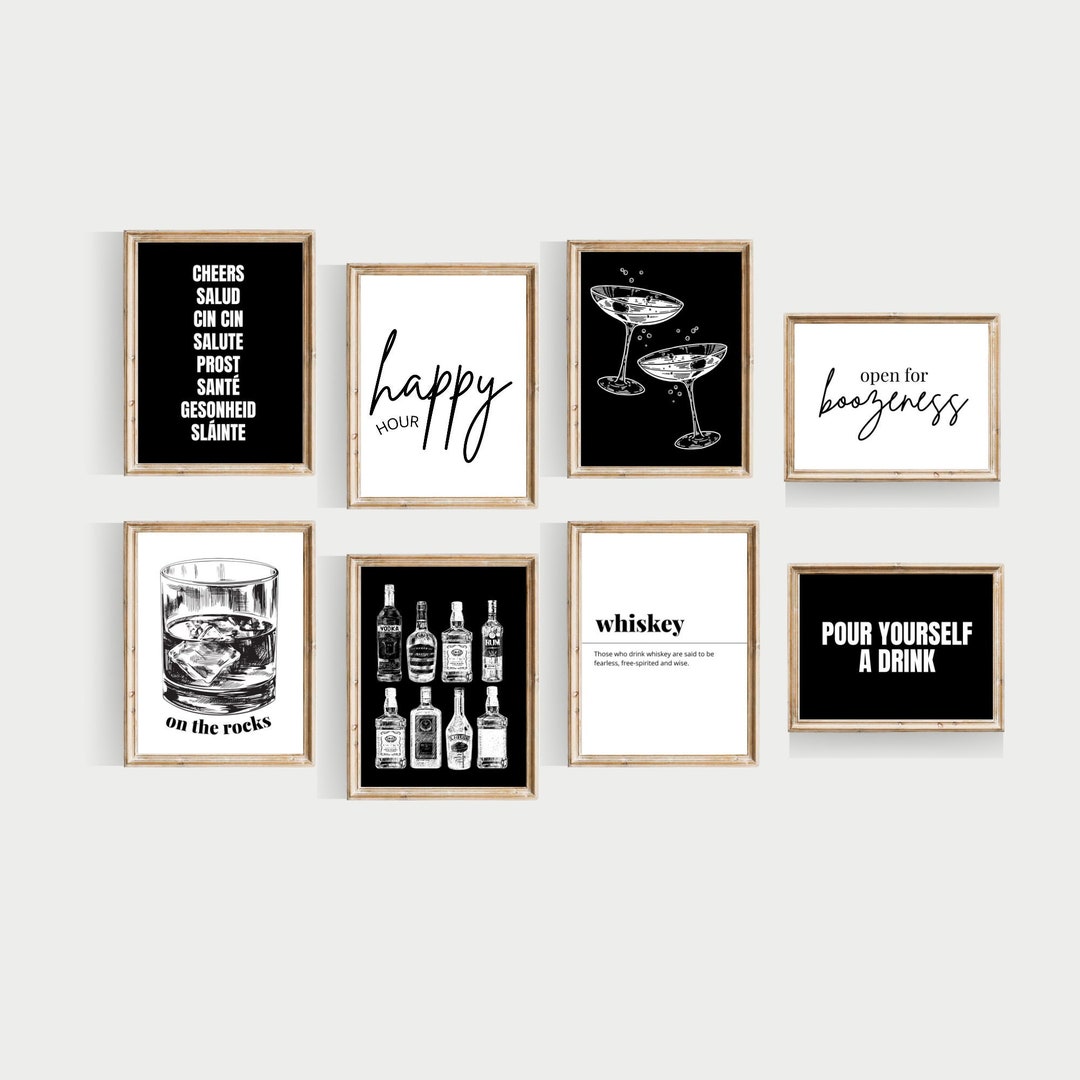 Bar Art, Bar Decor, Bar Sign, Bar Cart Art, Bar Decor for Home, Bar