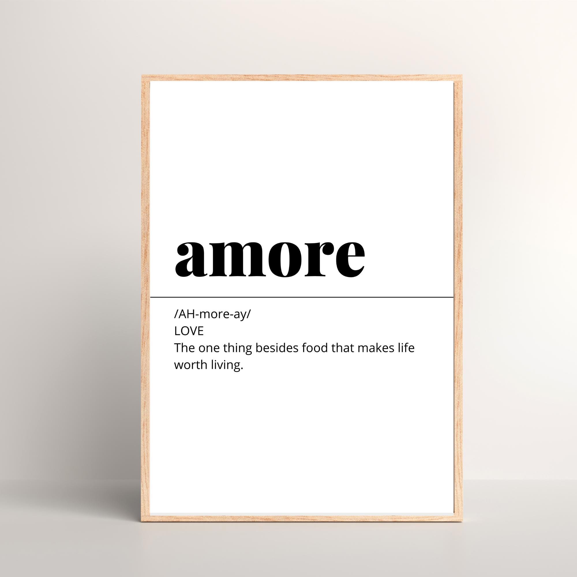 Amore Definition, Italian Words, PRINTABLE, Italian Definitions ...