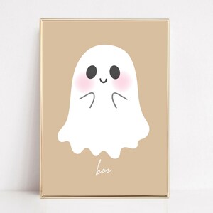 Söt spöktryck, neutral Halloweendekoration (digital nedladdning) bild 4