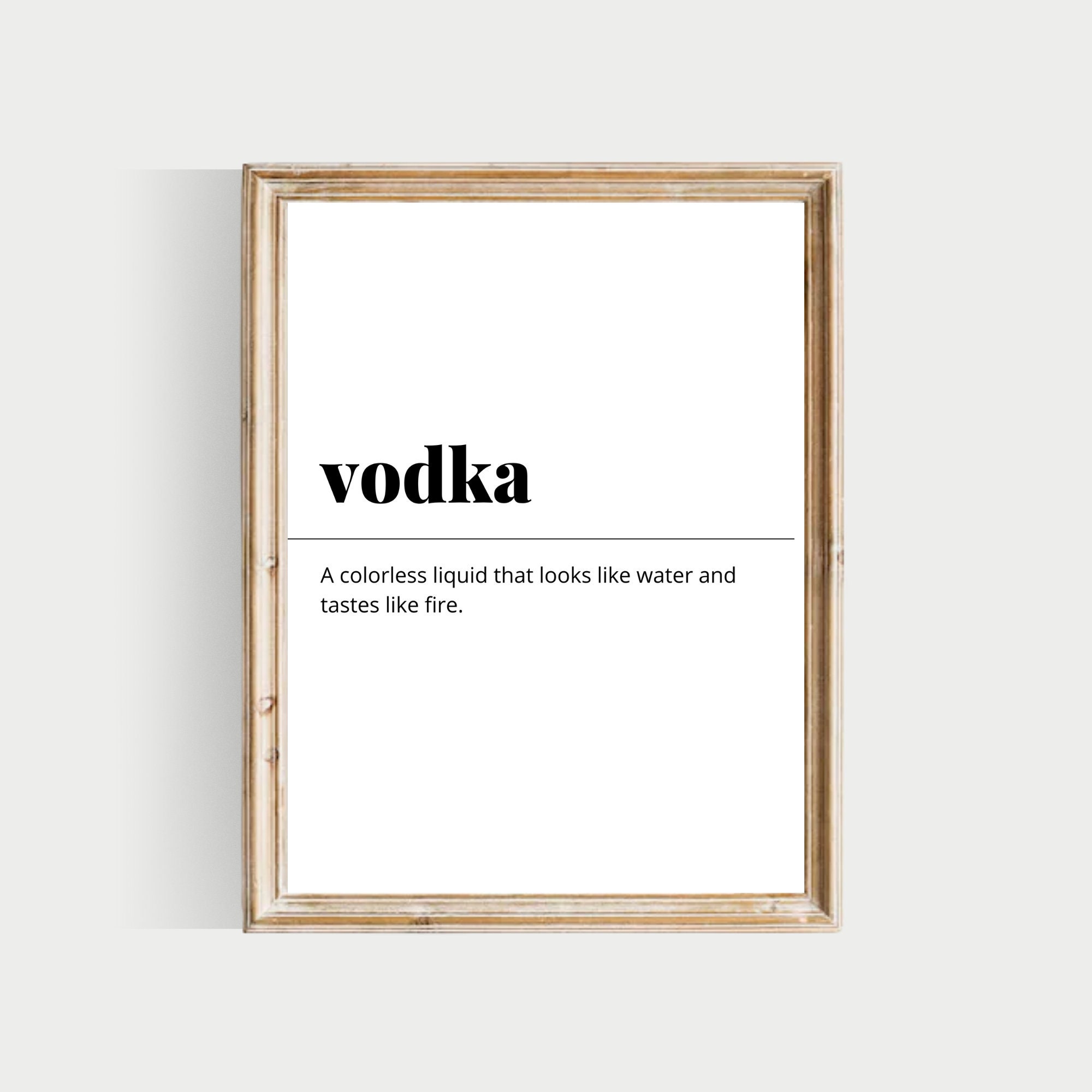 Bar Art Set, PRINTABLE, Liquor Definition Set, Vodka Print, Whiskey