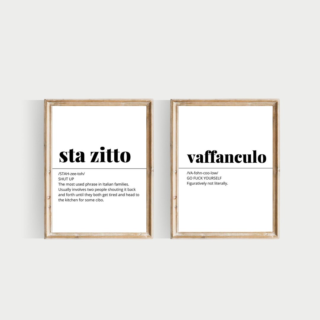Funny Italian Definitions, Sta Zitto, Vaffanculo, Funny Italian Words