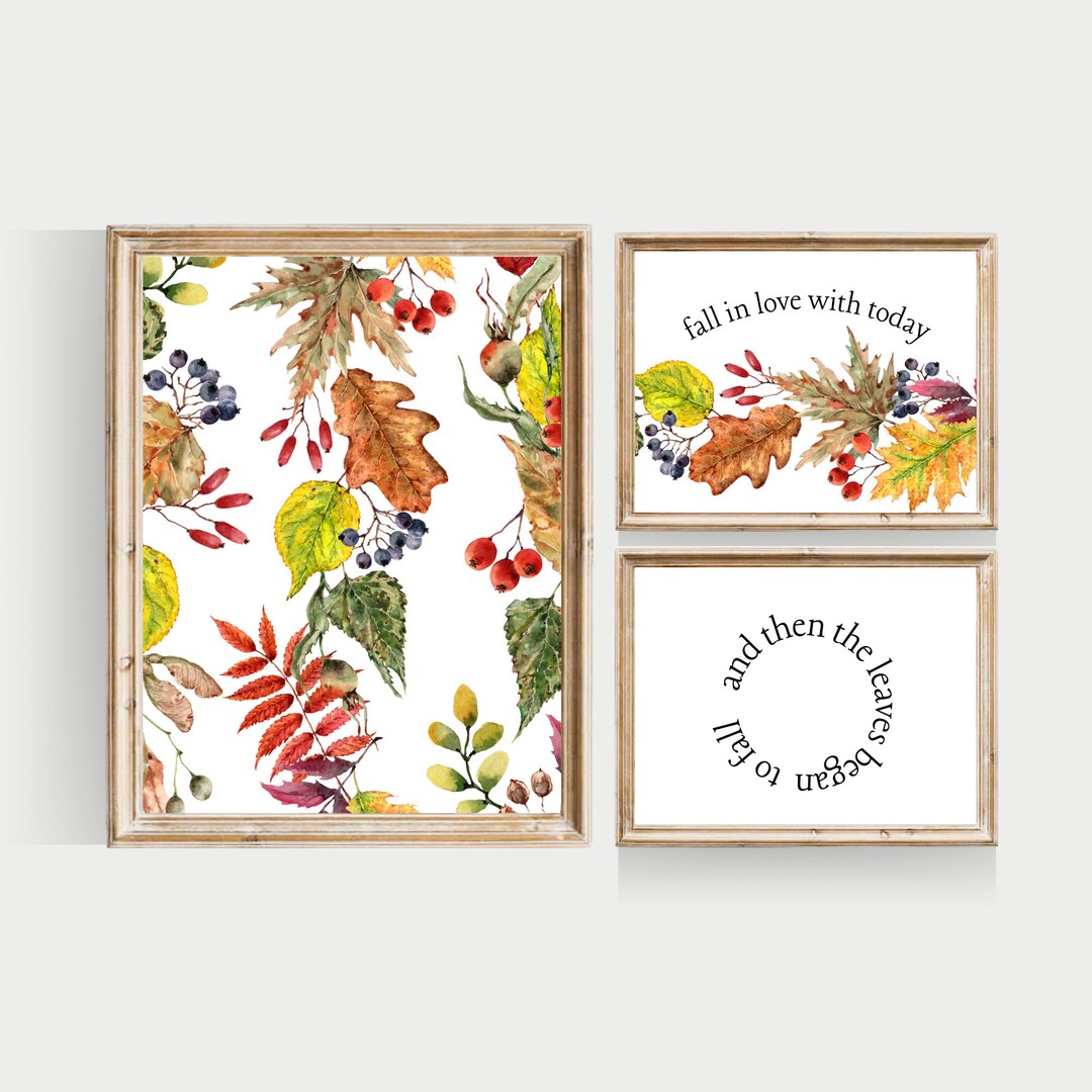 Fall Wall Art Set, PRINTABLE, Colorful Fall Art, Colorful Fall Decor ...