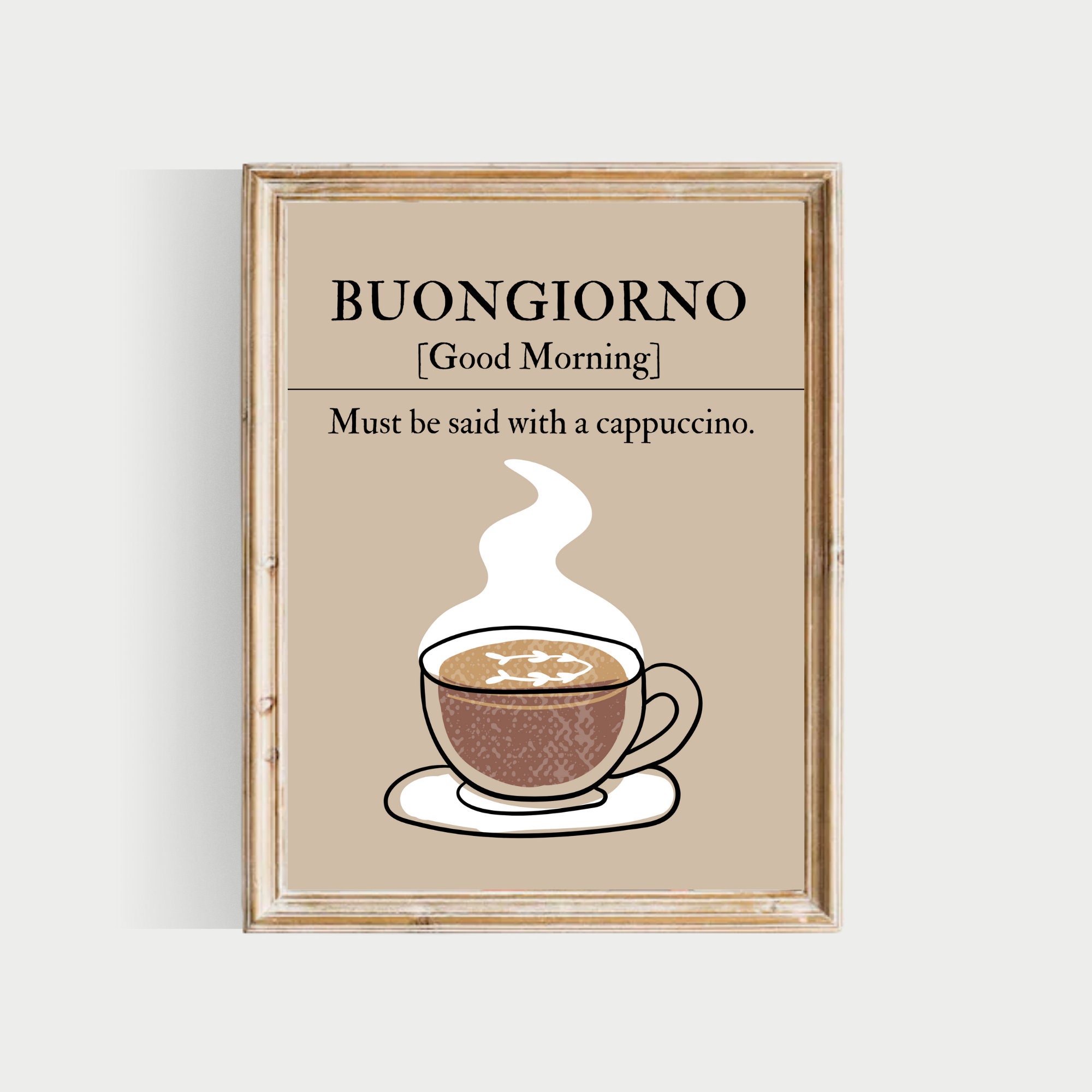 Buongiorno Definition PRINTABLE Cappuccino Art Brown - Etsy
