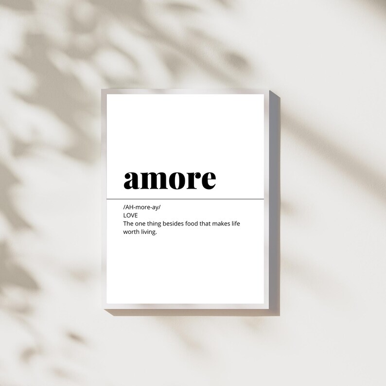Amore Definition, Italian Words, PRINTABLE, Italian Definitions ...