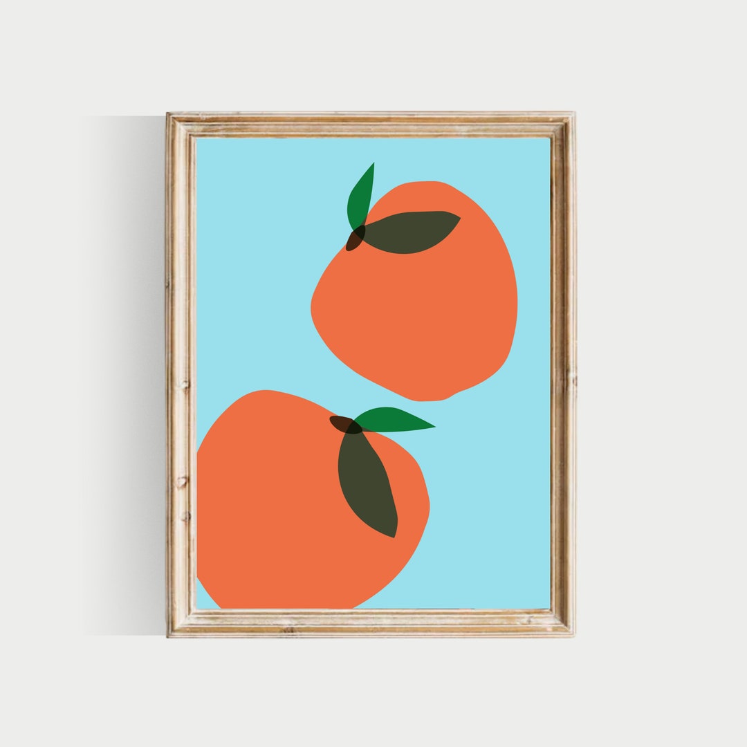 Orange Art PRINTABLE Fruit Wall Art Orange Fruit Art Etsy