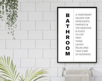 Funny Bathroom Definition Art Print, Humorous Restroom Decor (Digital Download)
