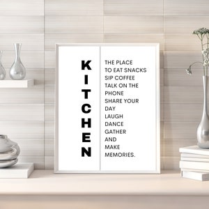 kitchen definition PRINTABLE wall art, definitions, funny definitions, kitchen wall art print #W13
