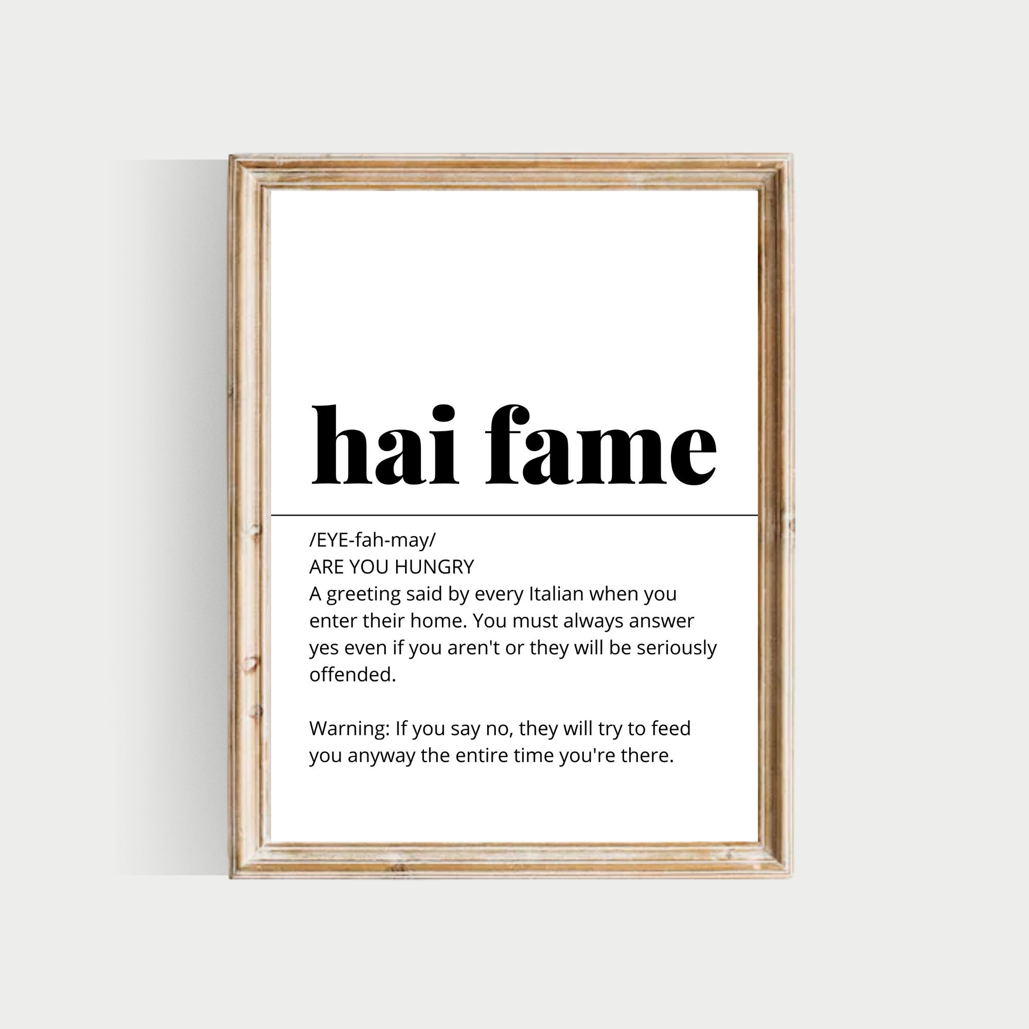 Hai Fame Italian Words PRINTABLE Italian Definitions Funny - Etsy Hai Fame Italian Words PRINTABLE Italian Definitions Funny - Etsy