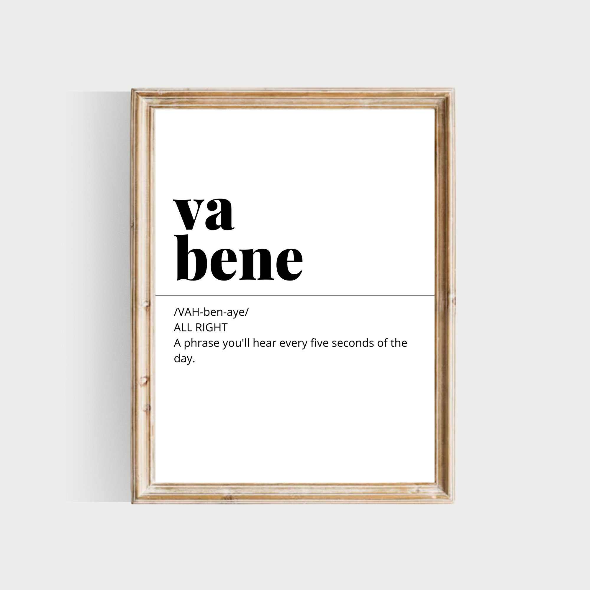 Va Bene Italian Words PRINTABLES Italian Definitions Funny - Etsy Va Bene Italian Words PRINTABLES Italian Definitions Funny - Etsy