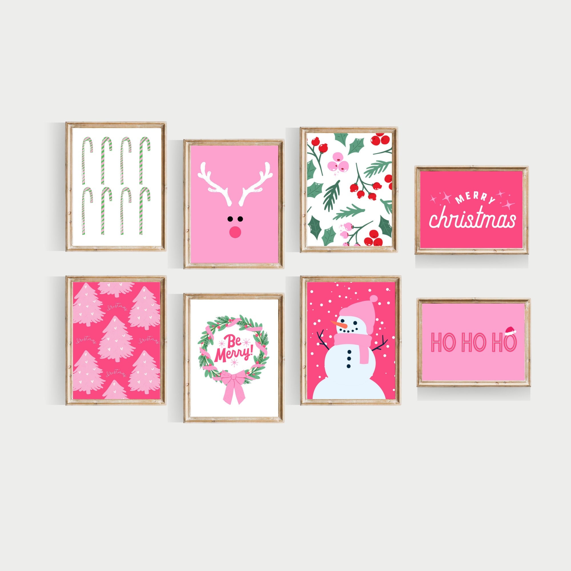 Christmas Gallery Wall Art Printables, PRINTABLE, Pink Christmas Art, Pink Christmas Set, Pink Christmas Decor - Etsy christmas-gallery-wall-art-printables-printable-pink-christmas-art-pink-christmas-set-pink-christmas-decor-etsy
