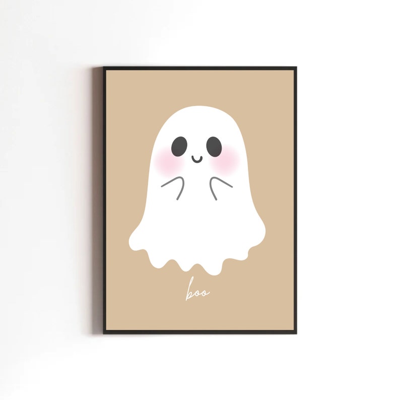 Söt spöktryck, neutral Halloweendekoration (digital nedladdning) bild 3