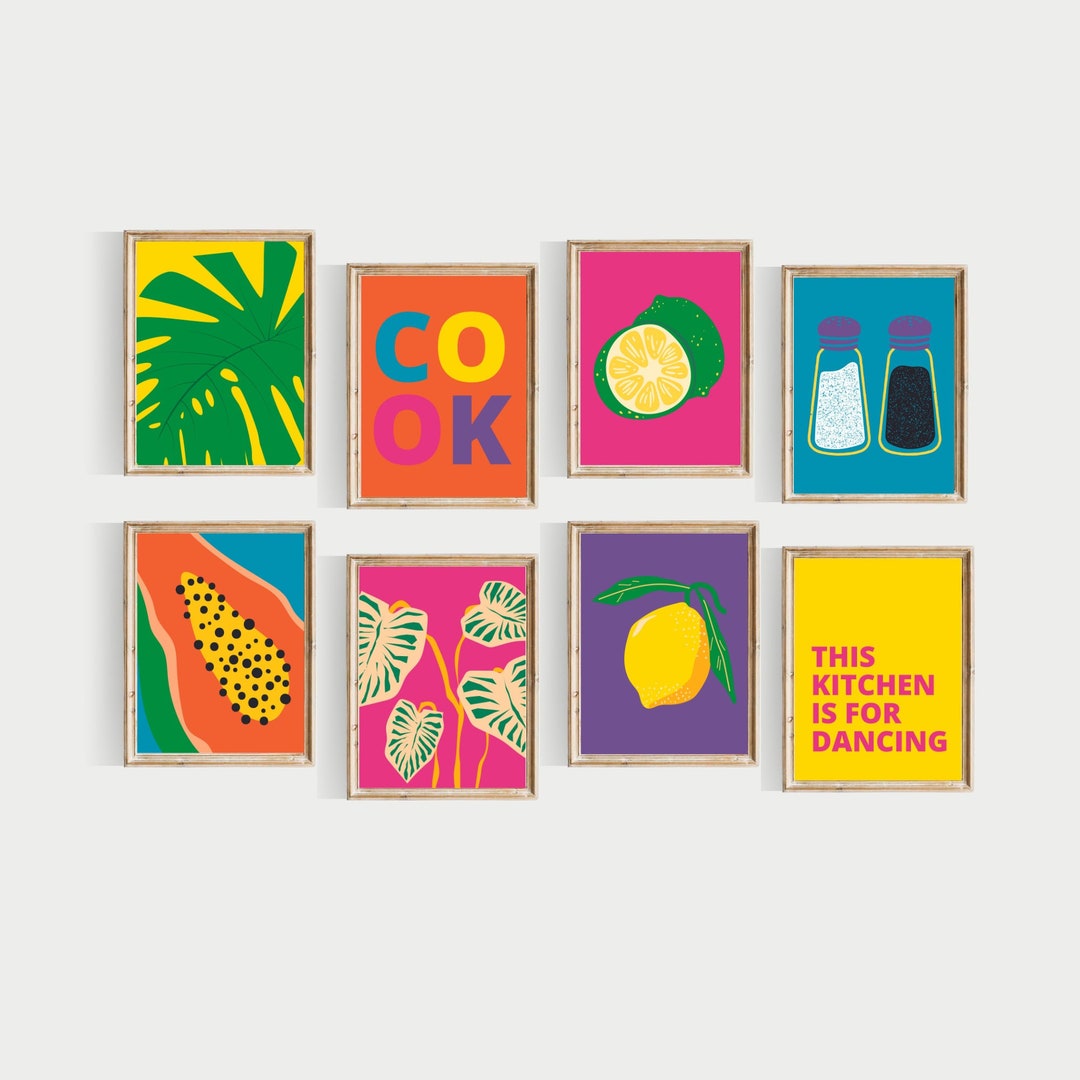 add a touch of nature to your kitchen with citrus... Colorful Wall Art for Kitchen, Colorful Fruit Art, Fruit Prints ...