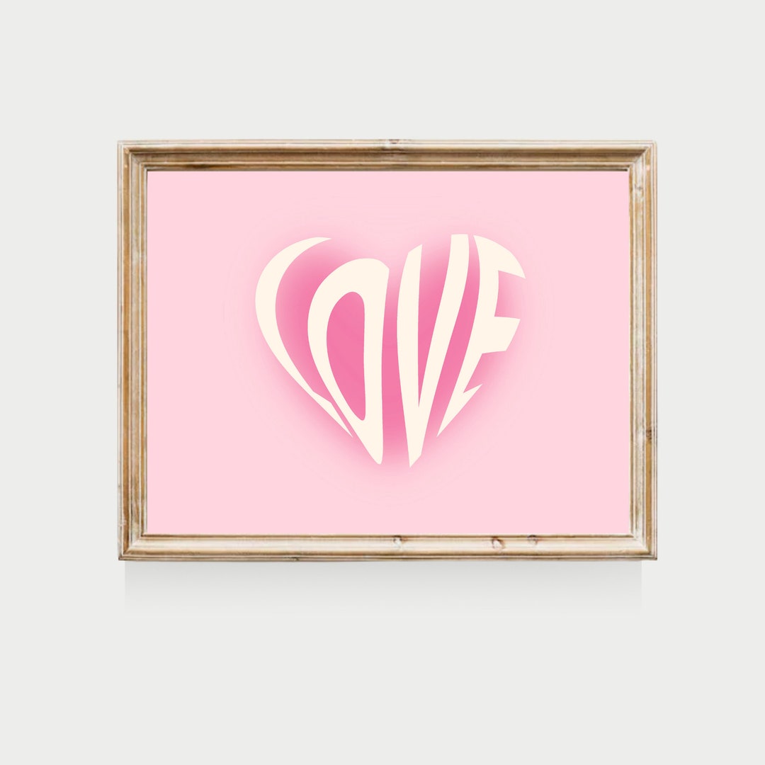 Pink Wall Art, PRINTABLE, Valentines Day Printable, Pink Valentines Day