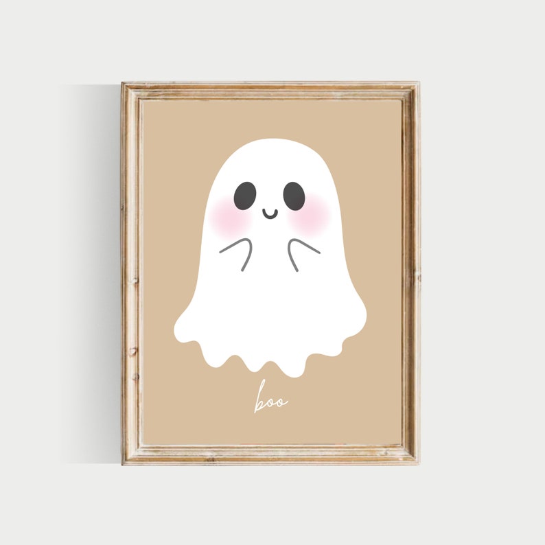 Söt spöktryck, neutral Halloweendekoration (digital nedladdning) bild 5