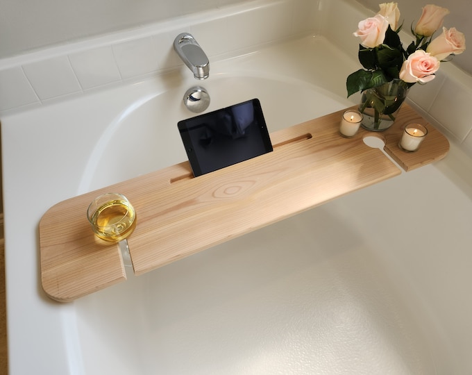 Bathtub Tray, Tub Caddy, Bath Tray, Cedar Bathtub Tray, Tub Tray, Wooden Bath Caddy, Wooden Tub Tray, Gift for Her, Gift for Mothers