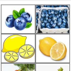 Frutas/Legumes, Lanches/Bebidas, Alimentos - Conjunto de estímulos alinhados VB-MAPP - 3 de 16 categorias (arquivo digital)