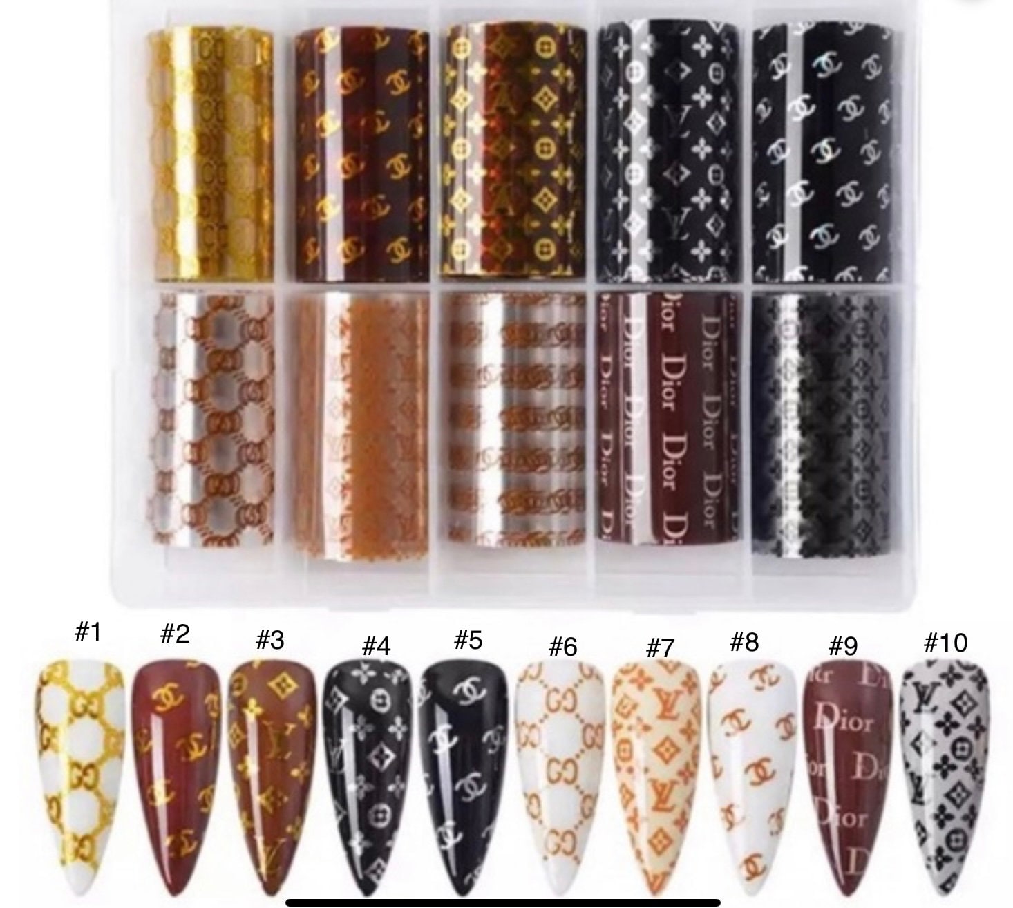Designer Brands Nail Art Stickers Set - Louis Vuitton (D019) – Oz Nails &  Beauty Supply